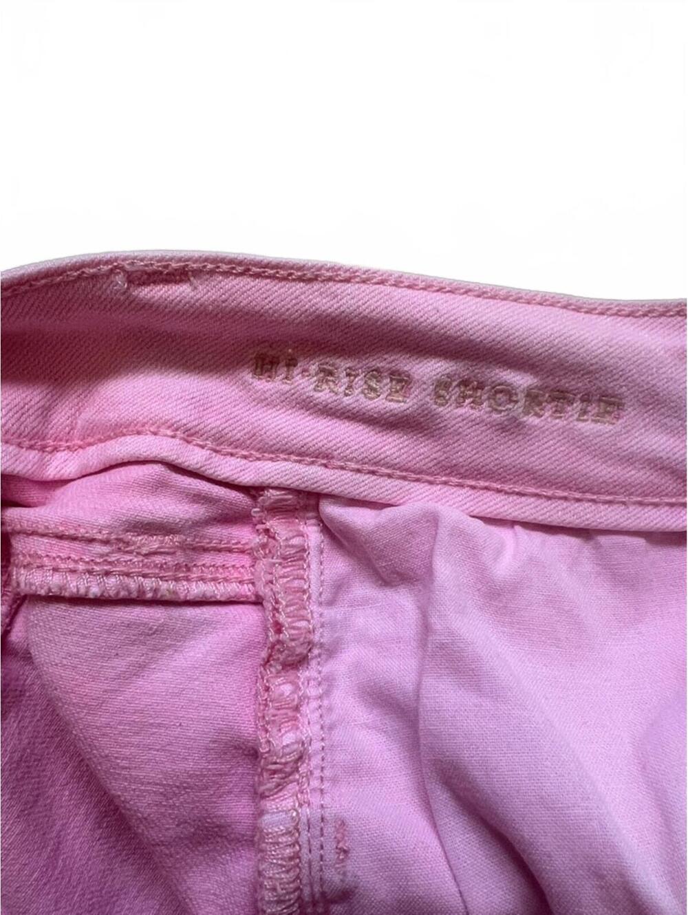American‎ Eagle High Rise Pink Distressed Denim Shorts Size 2 Boho Indie - Picture 3 of 5